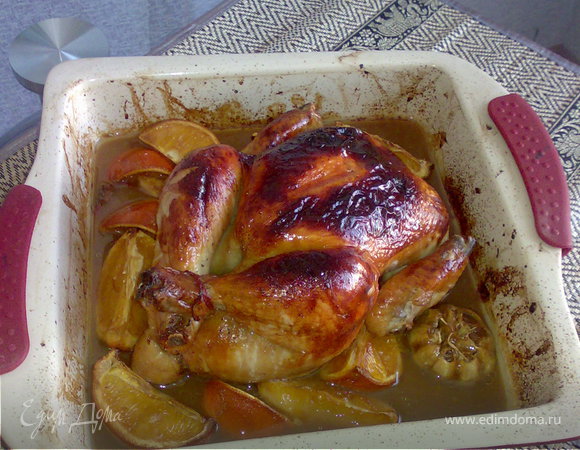 Курица с медом в духовке, пошаговый рецепт с фото