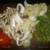 Плотный и сытный ужин для моих мужчин (Паста под соусом с овощами и ветчиной,Куриное мясо с грибами и помидором)