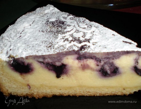 Как приготовить вкусный пирог с черникой и сметанной заливкой - рецепт с фото