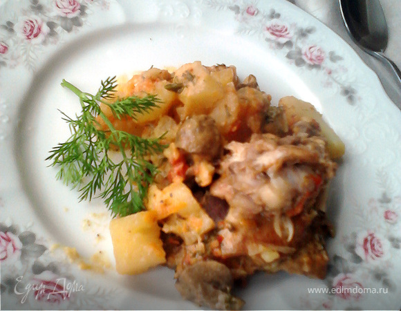 Курица с картошкой в горшочке: рецепт с фото пошагово | Меню недели