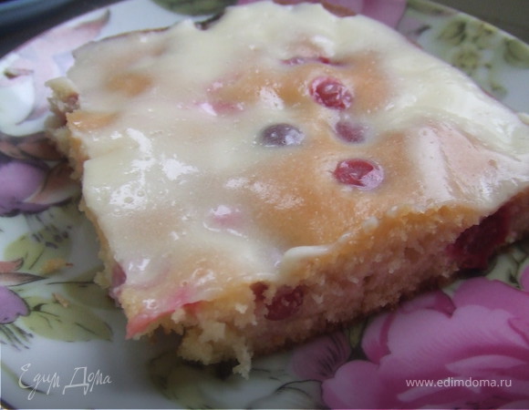 Брусничный пирог в заливке, пошаговый рецепт на ккал, фото, ингредиенты - Misato_