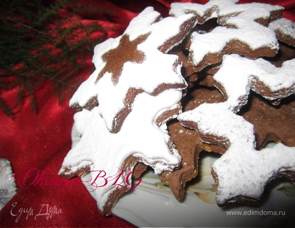 Печенье"Шоколадные снежинки. С Новым годом.)"