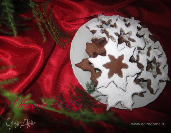 Печенье"Шоколадные снежинки. С Новым годом.)"