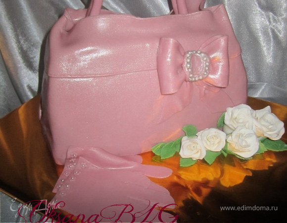 Торт " Перчатки, сумка и цветы", как всегда все сладко и съедобно)