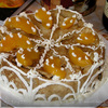 Блинный торт с творожным кремом и персиками
