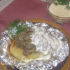 Запеченный картофель с грибами в сырном соусе