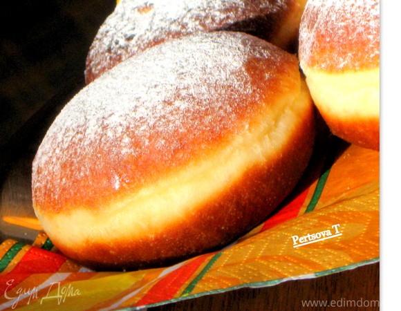 Берлинский пончик , пошаговый рецепт на 2843 ккал, фото, ингредиенты - vicky