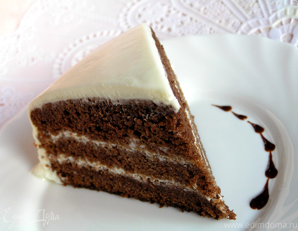 Шоколадный торт «Черный принц» со сливочным кремом