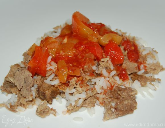 Лечо (заготовка на зиму) + Рис с мясом