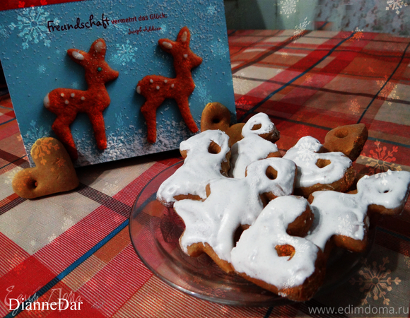 Медовое печенье на Рождество, пошаговый рецепт на ккал, фото, ингредиенты - ярослава