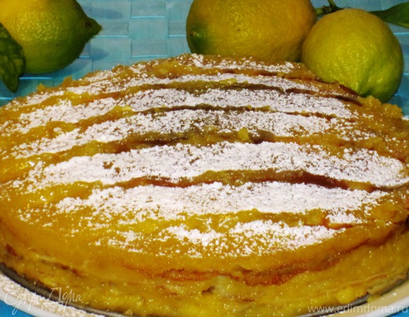 Блинный торт с лимонным курдом