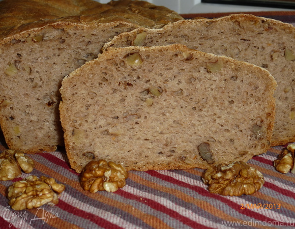 Пшенично-гречневый хлеб с грецкими орехами