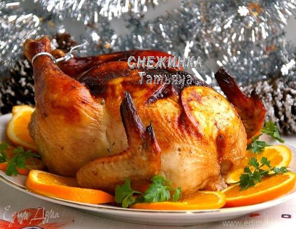 Как приготовить Запеченная курица с апельсинами в духовке рецепт пошагово