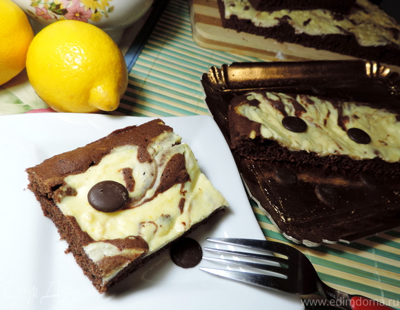 Шоколадный пирог с творогом "Мраморный"