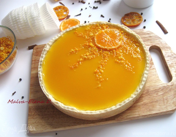 Творожный тарт с мандариновым соусом