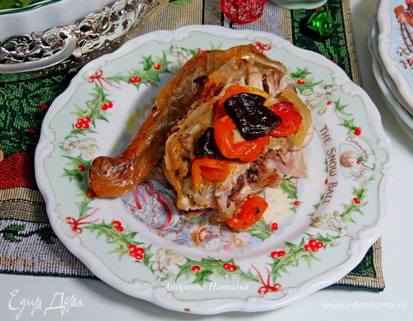 курица с черносливом и курагой в духовке | Дзен