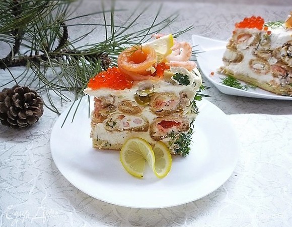 Пирог с морепродуктами