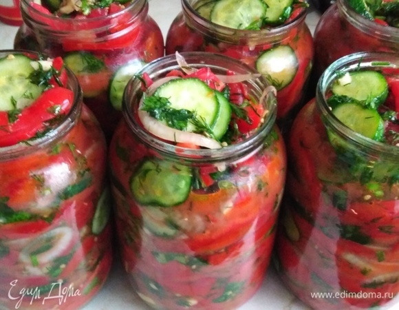 Как приготовить вкусный салат из красных помидор с луком на зиму