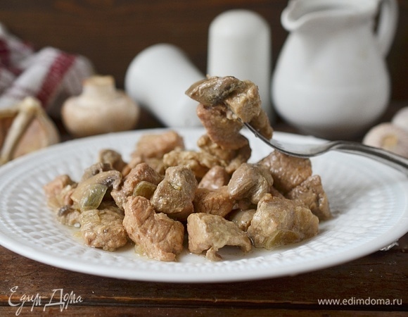 Свинина с грибами в соусе терияки, рецепт для мультиварки