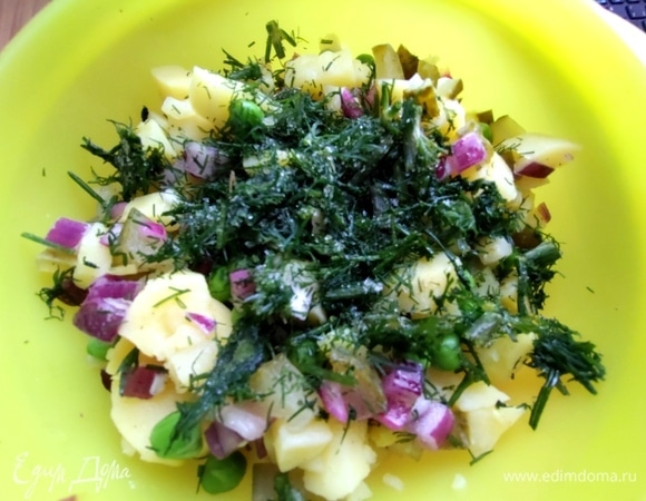 Салат из зеленого горошка с шампиньонами — рецепты | Дзен