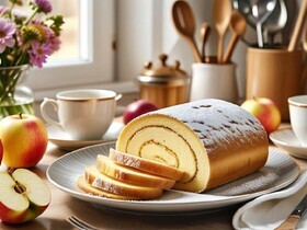 "У свекрови нашла рецепт": переосмысливаем шарлотку и сворачиваем ее в рулет — необычная яблочная выпечка подана!