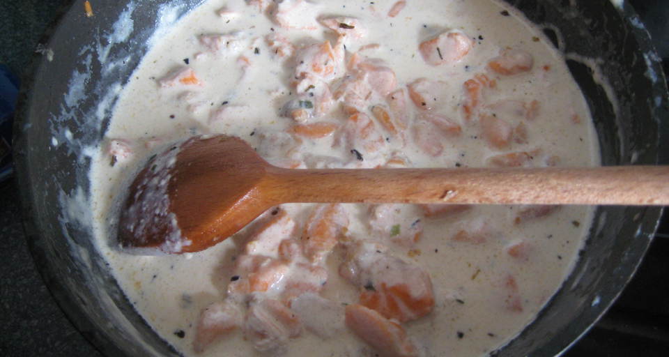 Паста в лососем в сливочном соусе рецепт с фото