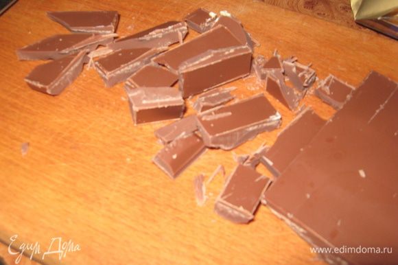 Шоколад режем полосочками.