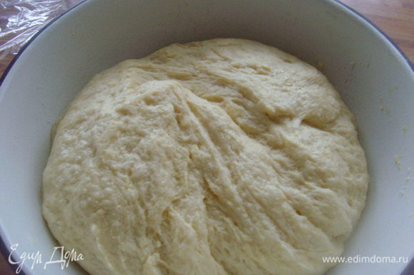 Тесто: В чашку налить тeплое молоко, растворить в нём сахар и дрожжи, хорошенько перемешать, накрыть плёнкой и оставить на 15-20 минут. Смешать в отдельной посуде растопленное масло и яйцо, отдельно просеять муку с солью. Вылить подошедшую опару в яично-масляную смесь и, постепенно всыпая муку, замесить тесто. Поставить тесто в тeплое место на 1,5 -2 часа.