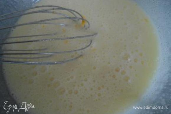 Делаем тесто: яйца взбить миксером, постепенно добавляя сахар и апельсиновую цедру.