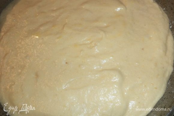 Форму смазать маслом, присыпать мукой, выложить тесто, и выпекать бисквит при температуре 180 градусов 30-40 минут. Готовность проверить деревянной шпажкой.