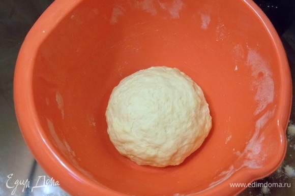 Смазываем форму и укладываем тесто. Закрываем пленкой и ставим в теплое место на расстойку до увеличения в 2 раза.