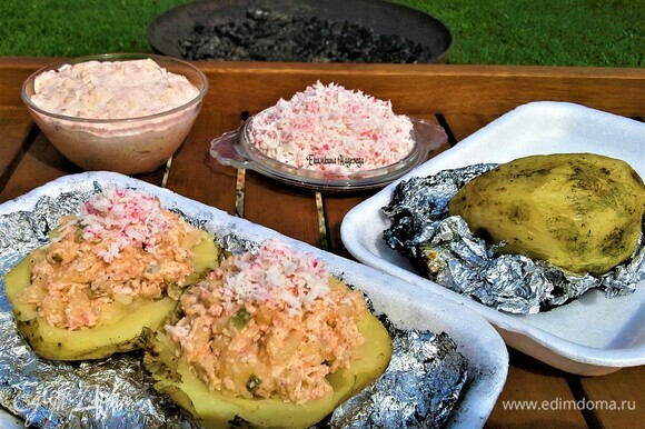 Салат с крабовыми палочками и картофелем 