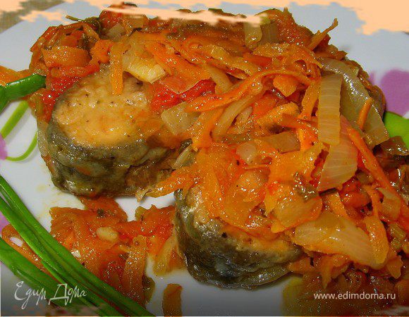 Запеченная рыба горбуша в духовке с морковью и луком простой рецепт пошаговый