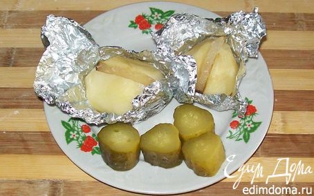 Рецепт Картошка с салом в духовке