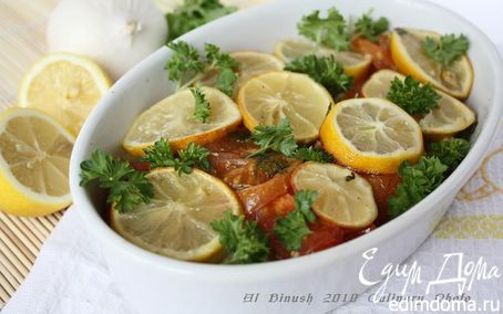 Рецепт Запеченная рыба с помидорами и лимоном