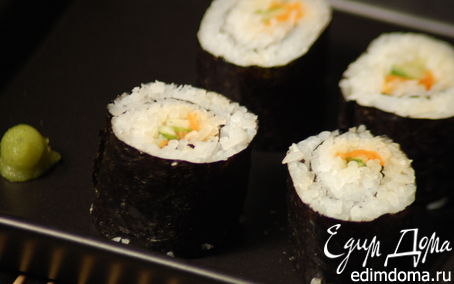 Рецепт Роллы с маринованной морковью и огурцом