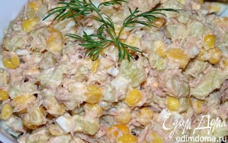 Рецепт Салат с консервированным тунцом