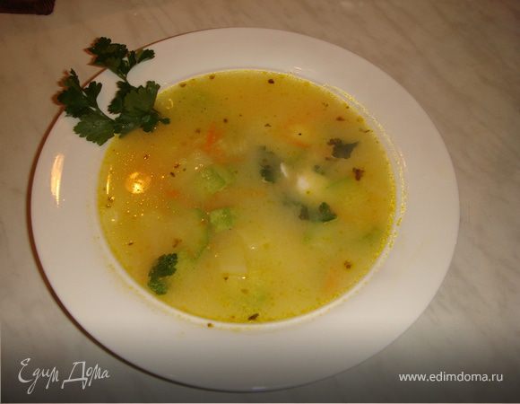Сырный суп с кабачками