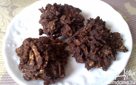 Рецепт «Печенье» из горького шоколада и кукурузных хлопье