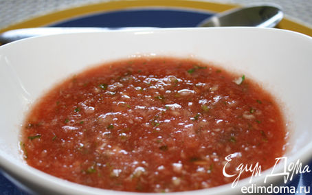 Рецепт Суп из арбуза с огурцом , лаймом и кинзой