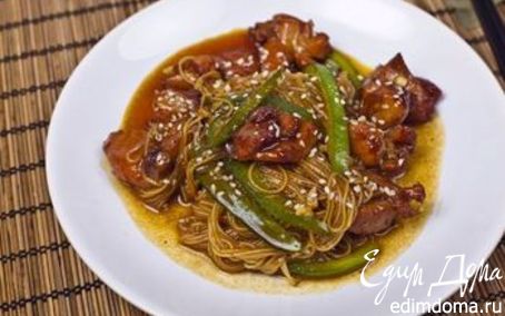 Рецепт Рисовая лапша с куриными крылышками