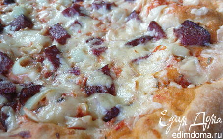 Рецепт Пицца с салями сладким перцем и луком