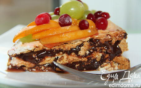 Рецепт Нежный безе-торт с пивным кремом и фруктами!