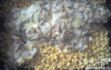 Рецепт Филе рыбы, запеченное с грибами и кукурузой