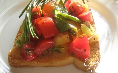 Рецепт Брускетта со свежими овощами