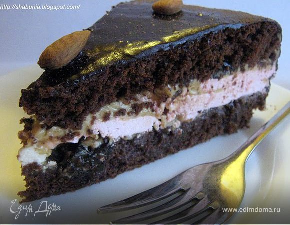 Торт с черносливом, орехами и шоколадом