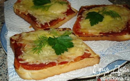 Рецепт Горячие бутерброды с ветчиной,сыром и зеленью
