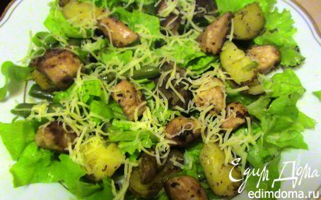 Рецепт Теплый салат с куриной грудкой и фасолью