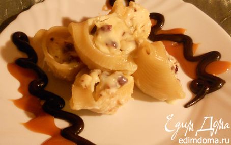 Рецепт Десертная паста «ракушки» с рикоттой, вяленой клюквой и двумя видами шоколада