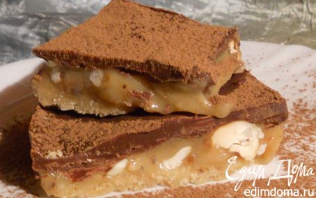 Рецепт Пирожные с мягкой карамелью, кешью и шоколадом
